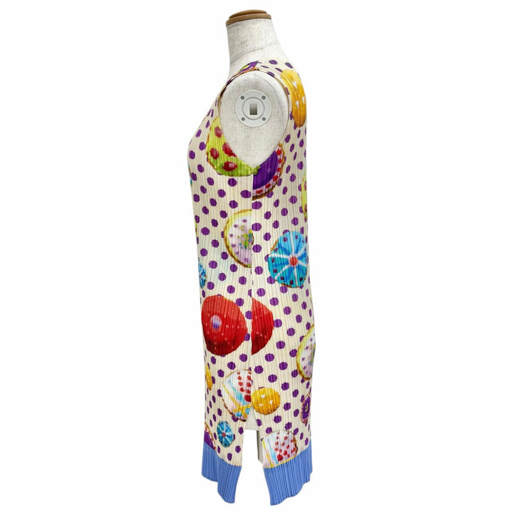 Excellent PLEATS PLEASE one piece Polka Dot Pattern Sleeveless 4 PP71-JK843