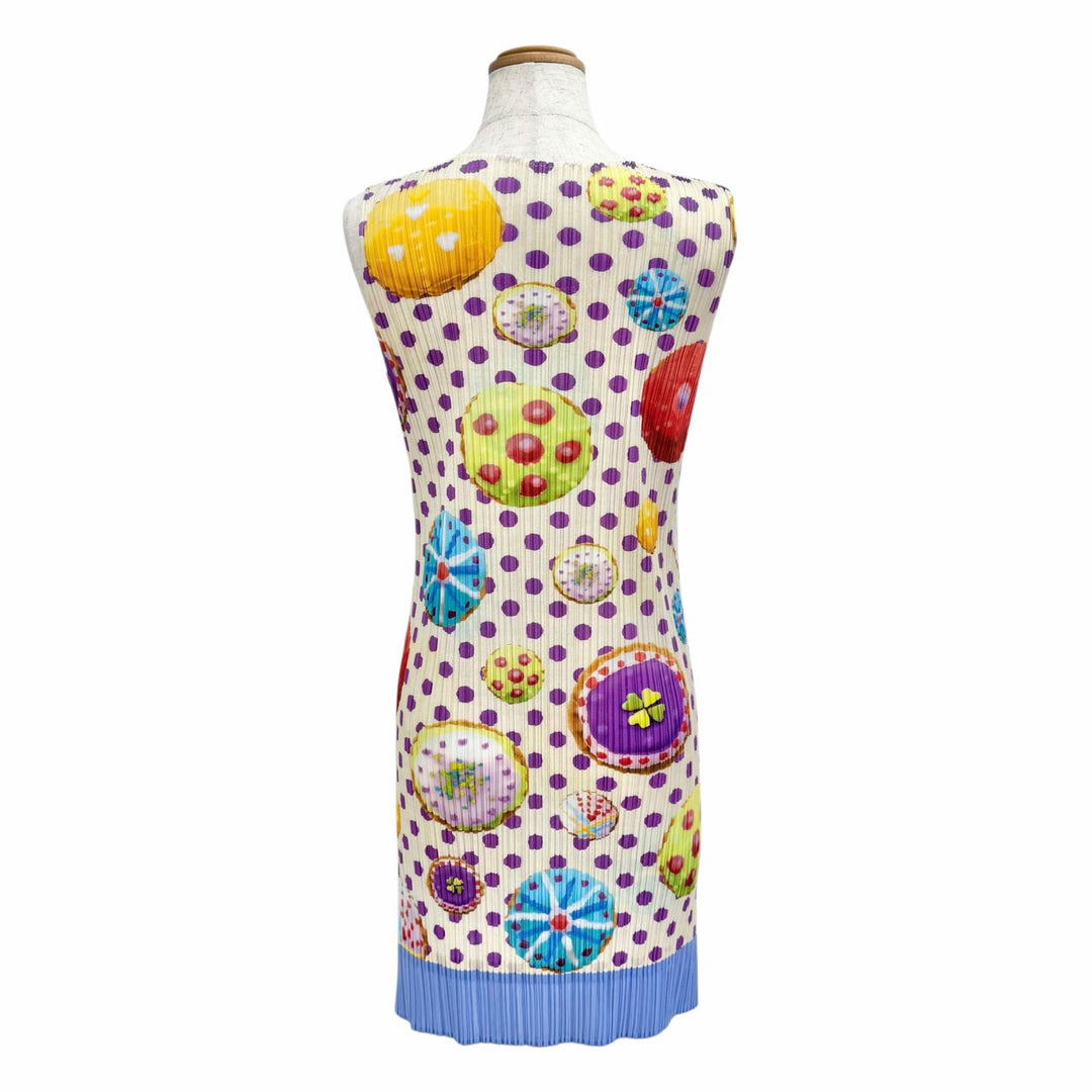 Excellent PLEATS PLEASE one piece Polka Dot Pattern Sleeveless 4 PP71-JK843