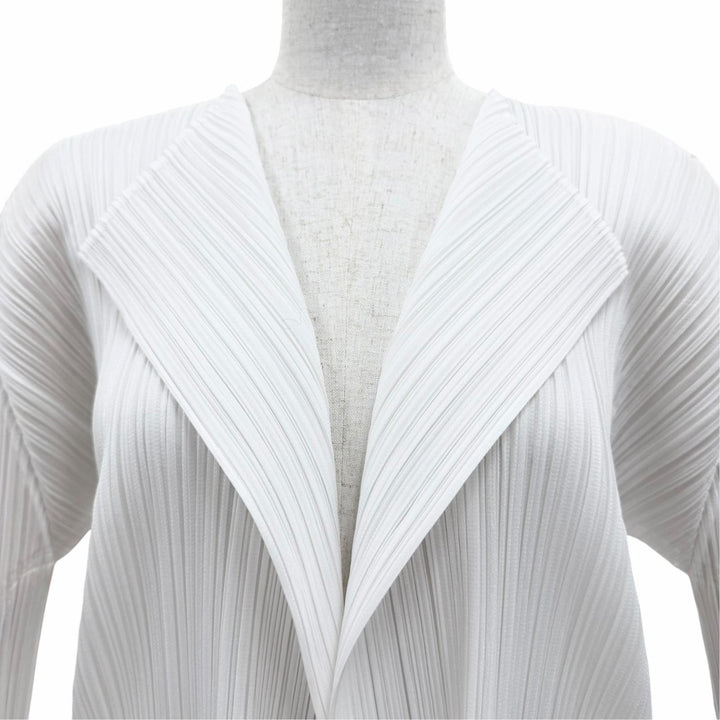 Excellent PLEATS PLEASE cardigan Long sleeve white polyester Women 3 PP91-J0761