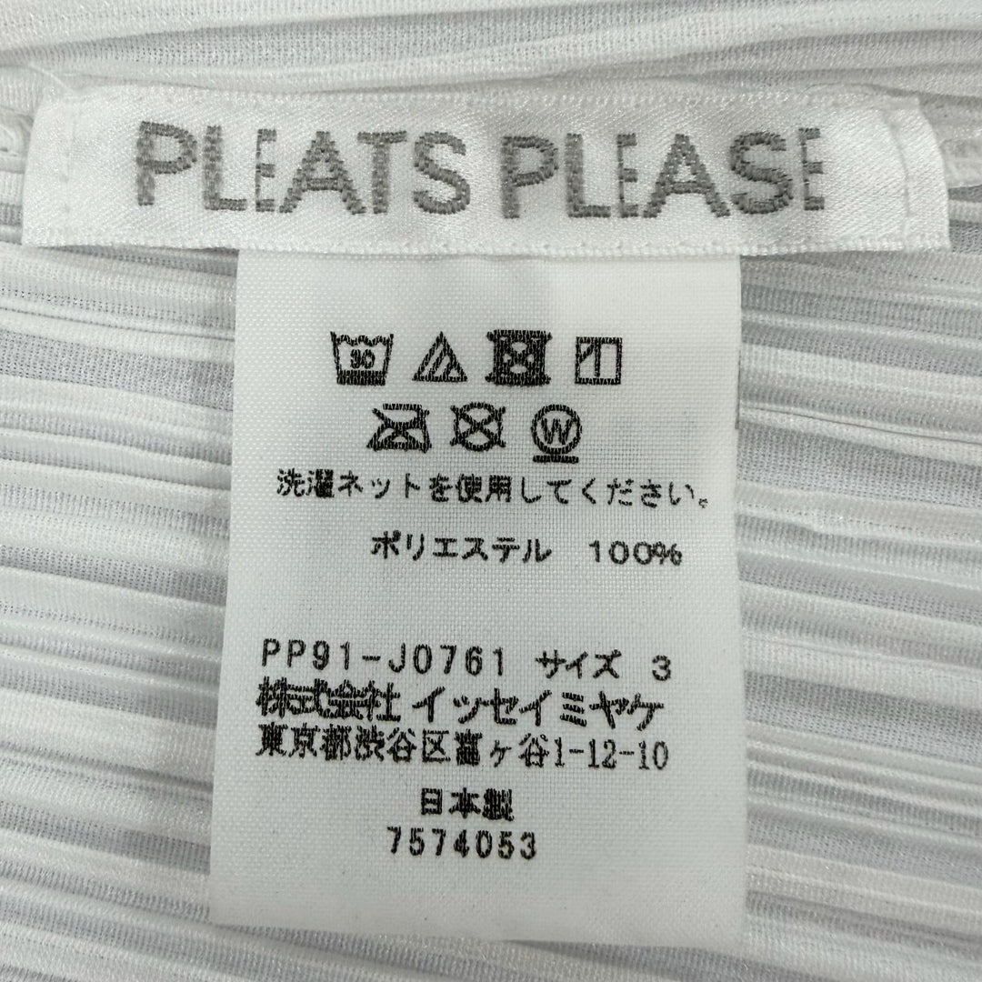 Excellent PLEATS PLEASE cardigan Long sleeve white polyester Women 3 PP91-J0761