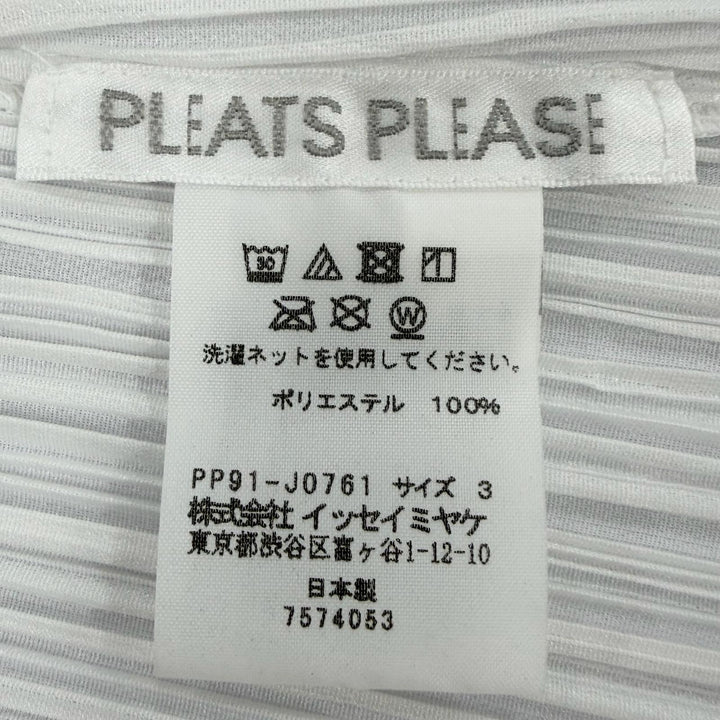 Excellent PLEATS PLEASE cardigan Long sleeve white polyester Women 3 PP91-J0761