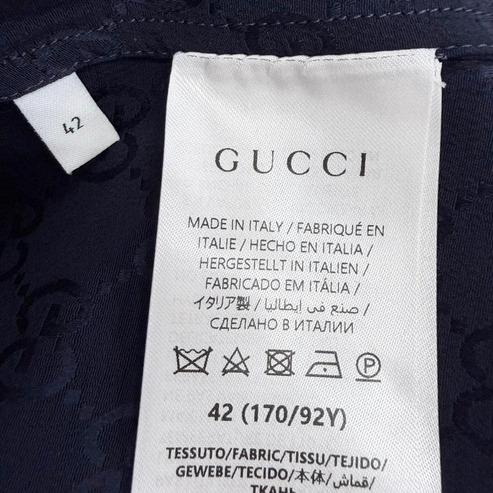 Excellent GUCCI Long sleeve shirt GG pattern belted pajamas/nightwear 42 803808
