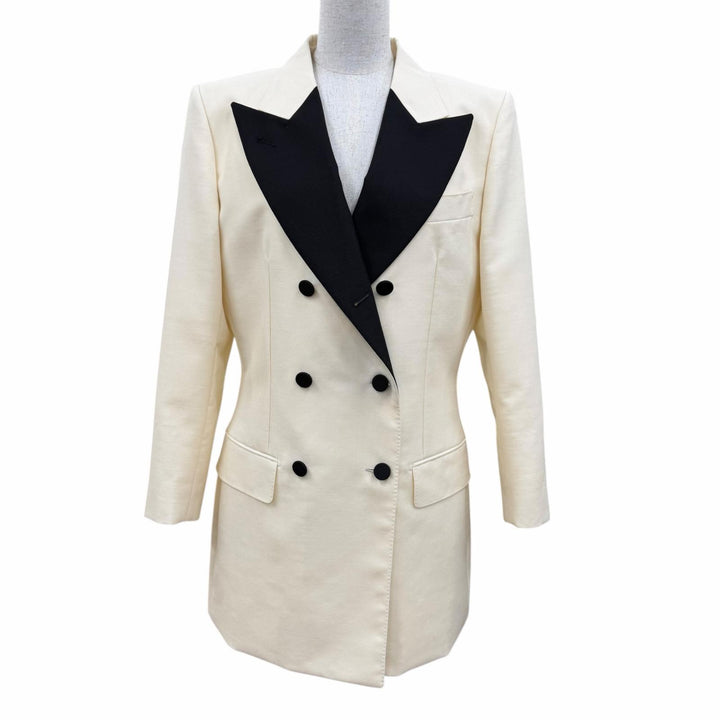 Excellent GUCCI Jacket Double-breasted woolen Ivory wool Women 42 721190