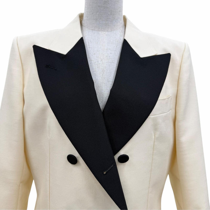 Excellent GUCCI Jacket Double-breasted woolen Ivory wool Women 42 721190