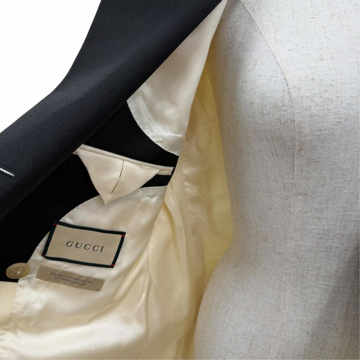 Excellent GUCCI Jacket Double-breasted woolen Ivory wool Women 42 721190