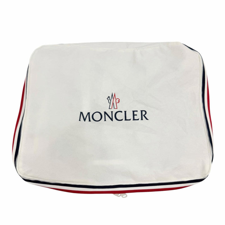 Excellent MONCLER Down jacket CARDIGAN Logo patch knit panel Ivory Women XS