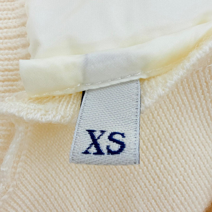 Excellent MONCLER Down jacket CARDIGAN Logo patch knit panel Ivory Women XS