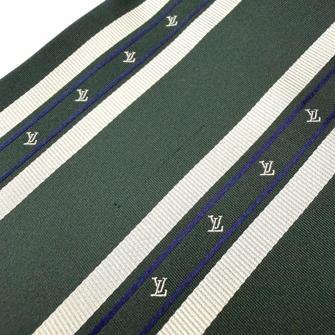 Pristine LOUIS VUITTON Long sleeve shirt green silk mens L