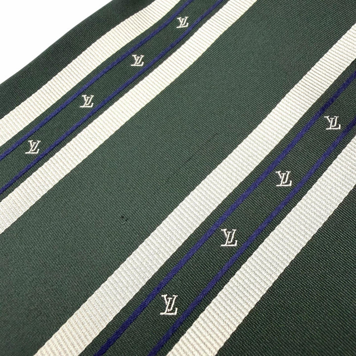 Pristine LOUIS VUITTON Long sleeve shirt green silk mens L