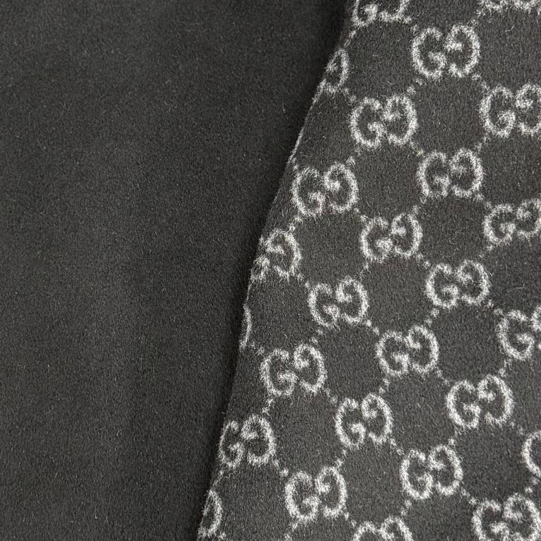 Pristine GUCCI coat Reversible wool blend GGPattern belt wrap black 36 793634