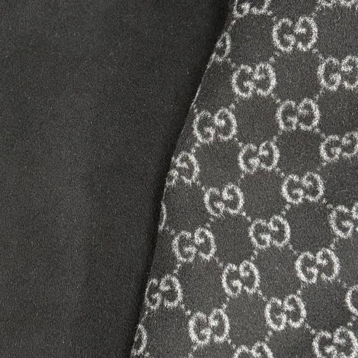 Pristine GUCCI coat Reversible wool blend GGPattern belt wrap black 36 793634