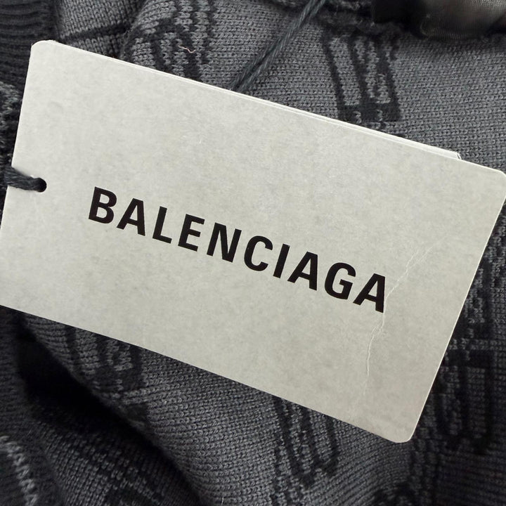 Excellent BALENCIAGA knit BB Monogram Long Sleeve black cotton Women M 733861