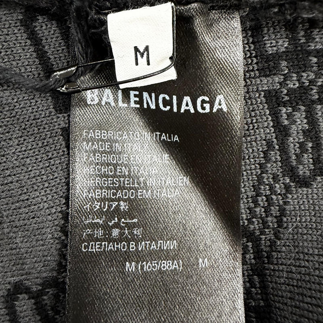 Excellent BALENCIAGA knit BB Monogram Long Sleeve black cotton Women M 733861