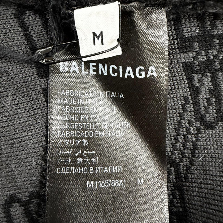 Excellent BALENCIAGA knit BB Monogram Long Sleeve black cotton Women M 733861