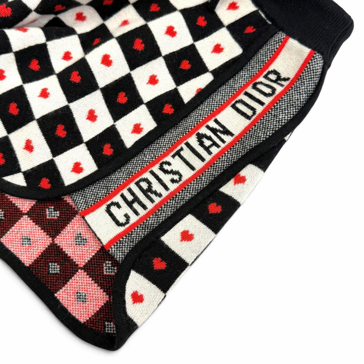 Pristine Christian Dior Shorts Checkerboard heart logo knit black 42 154P17AM013