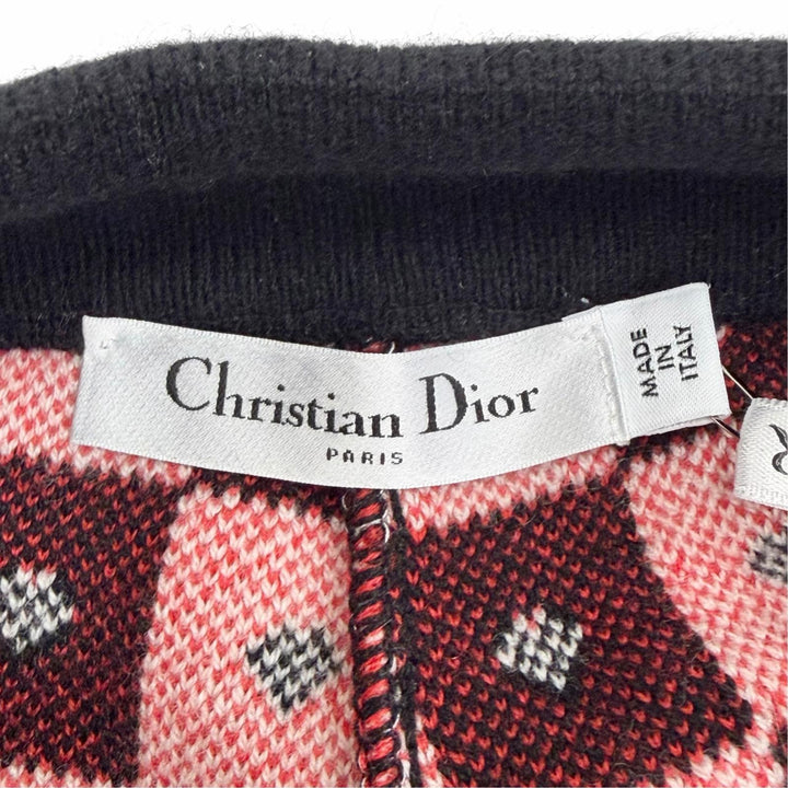 Pristine Christian Dior Shorts Checkerboard heart logo knit black 42 154P17AM013