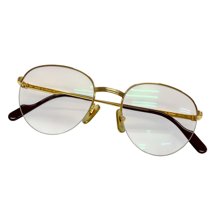 Great Cartier Glasses Trinity Half Rim gold mens
