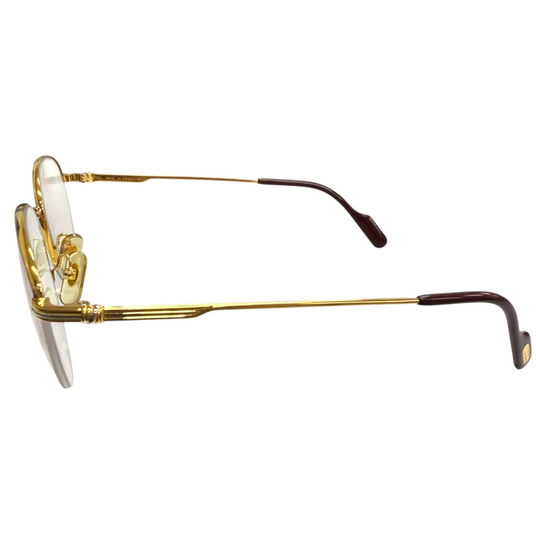 Great Cartier Glasses Trinity Half Rim gold mens
