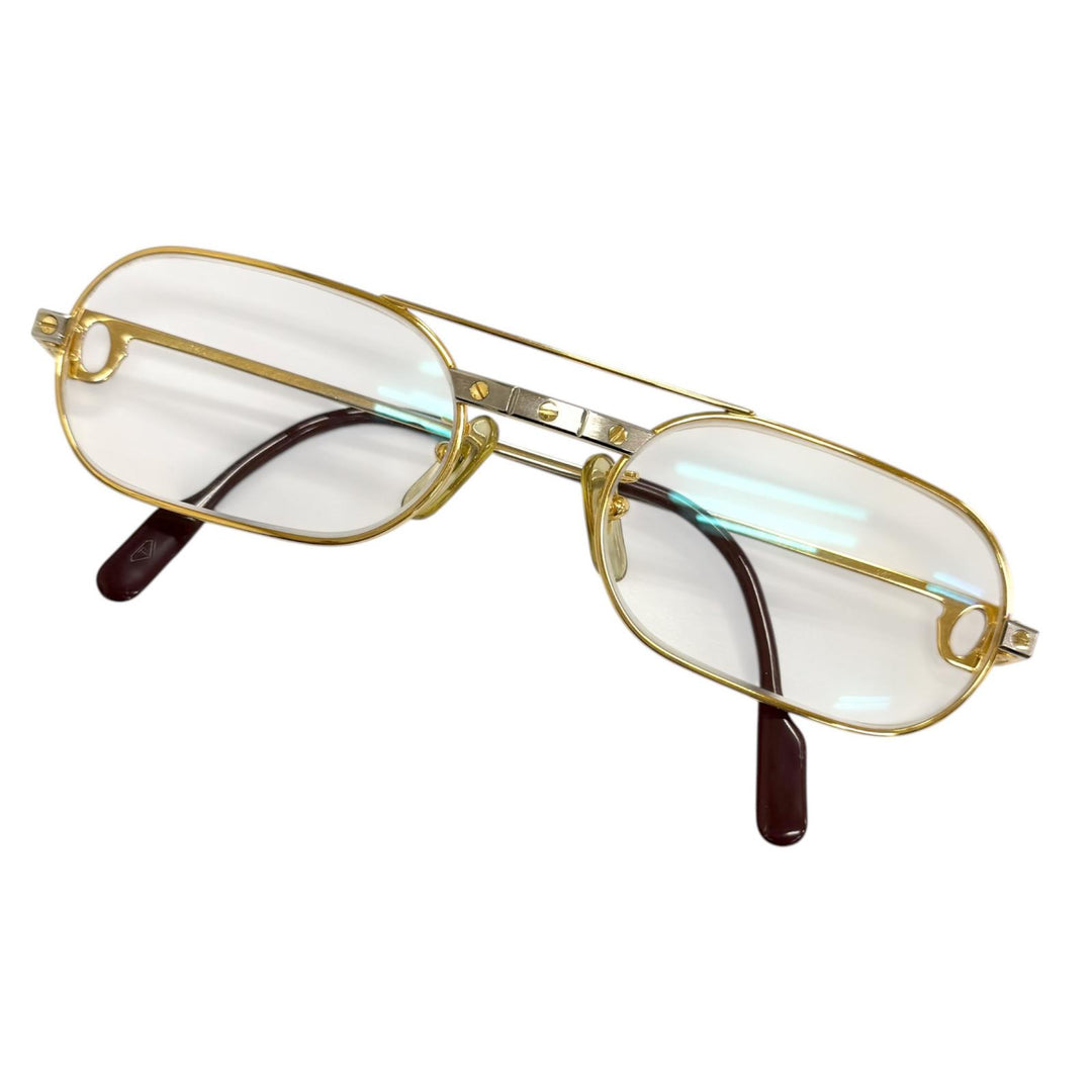Very Good Cartier Glasses Santos de Cartier Two-Bridge gold mens