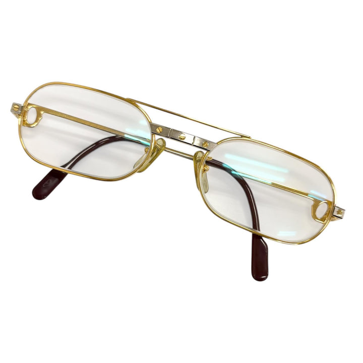 Very Good Cartier Glasses Santos de Cartier Two-Bridge gold mens
