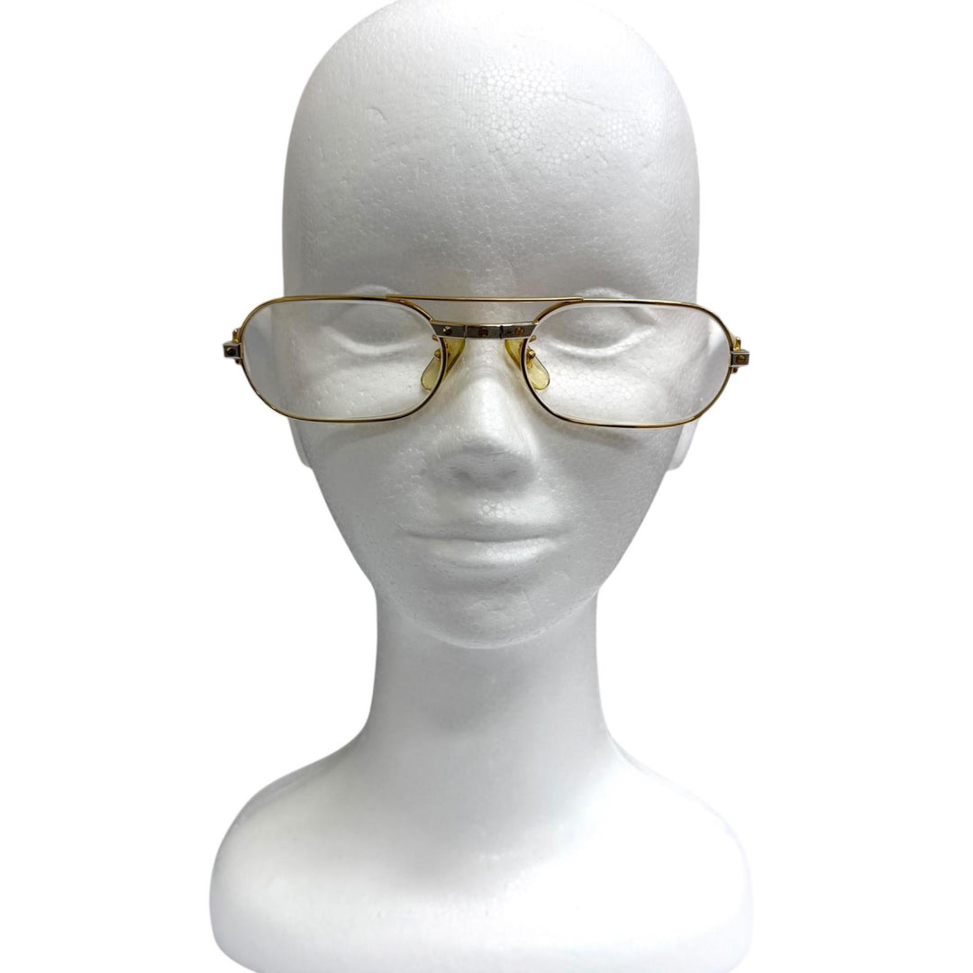Very Good Cartier Glasses Santos de Cartier Two-Bridge gold mens