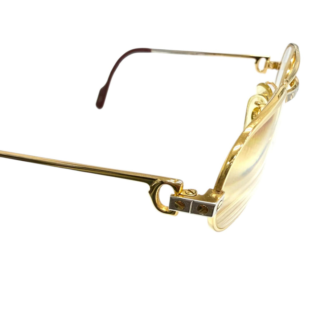 Very Good Cartier Glasses Santos de Cartier Two-Bridge gold mens