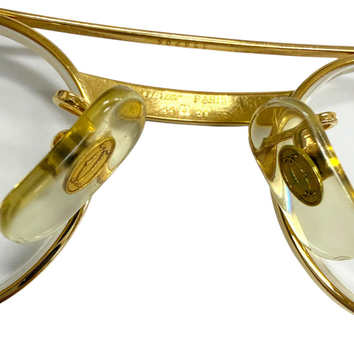Very Good Cartier Glasses Santos de Cartier Two-Bridge gold mens