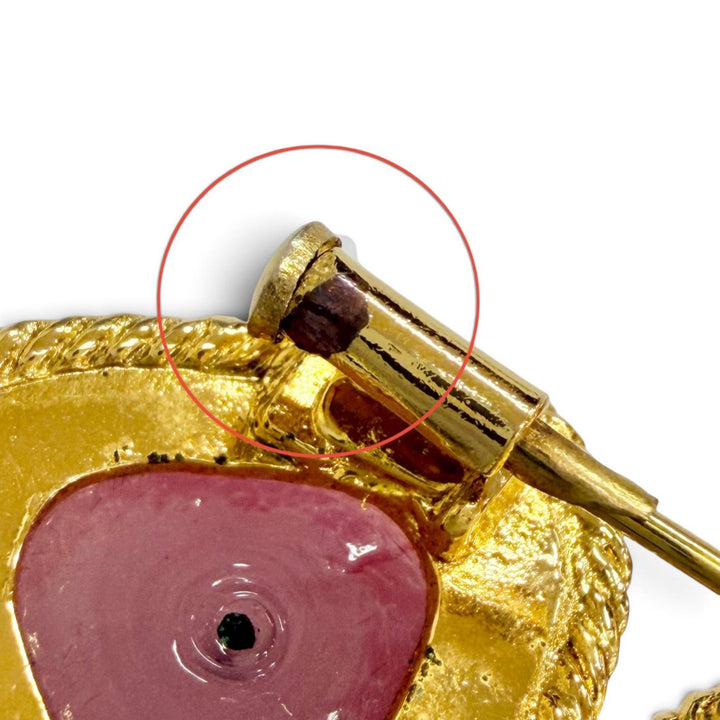 Great CHANEL Brooch Gripoa COCO Mark Color Stone gold Women 28
