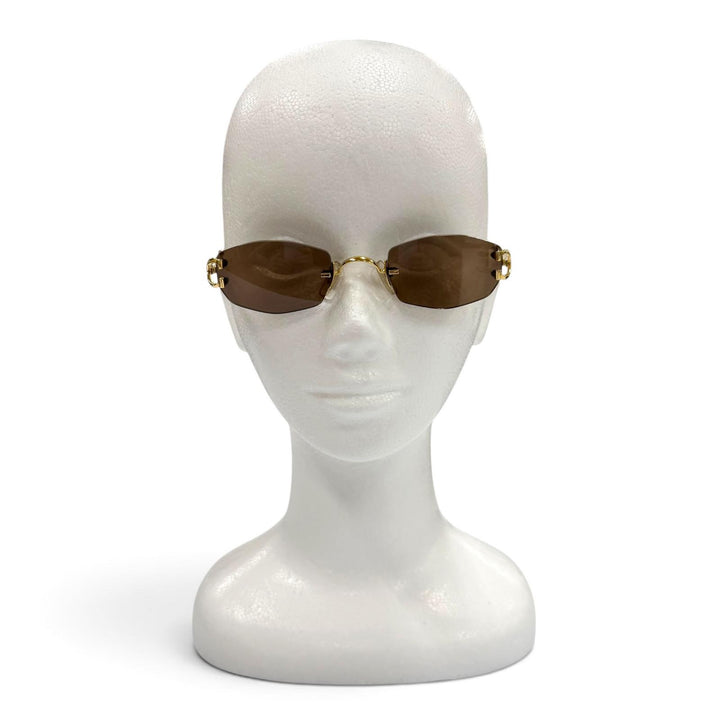 Great Cartier sunglasses 2C decor Rimless Two-Point Eyewear gold mens