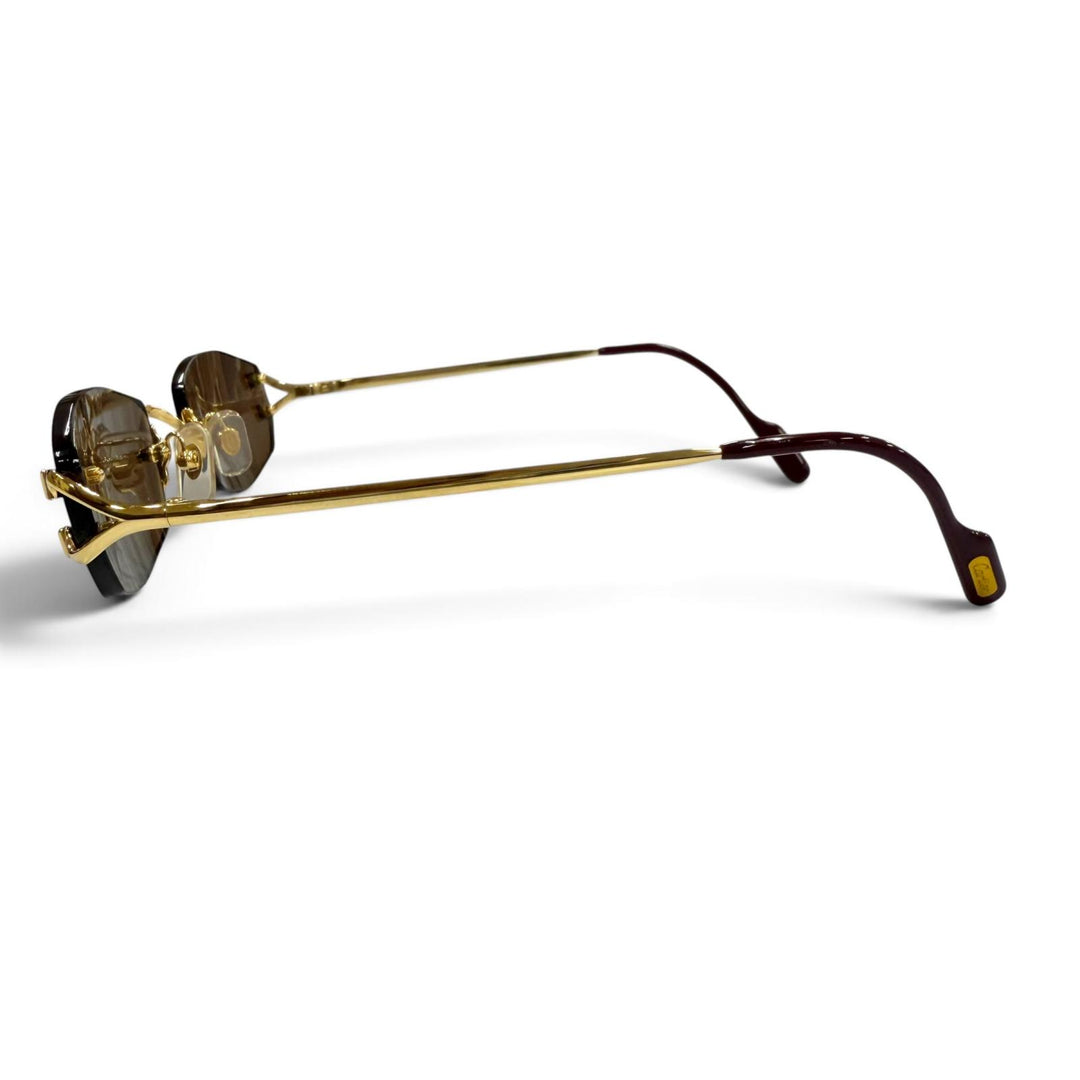 Great Cartier sunglasses 2C decor Rimless Two-Point Eyewear gold mens