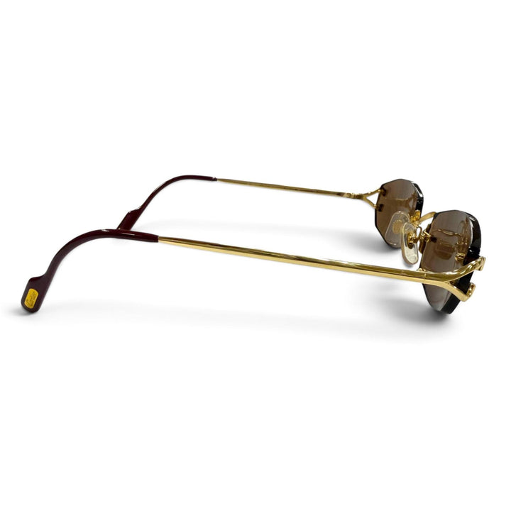 Great Cartier sunglasses 2C decor Rimless Two-Point Eyewear gold mens