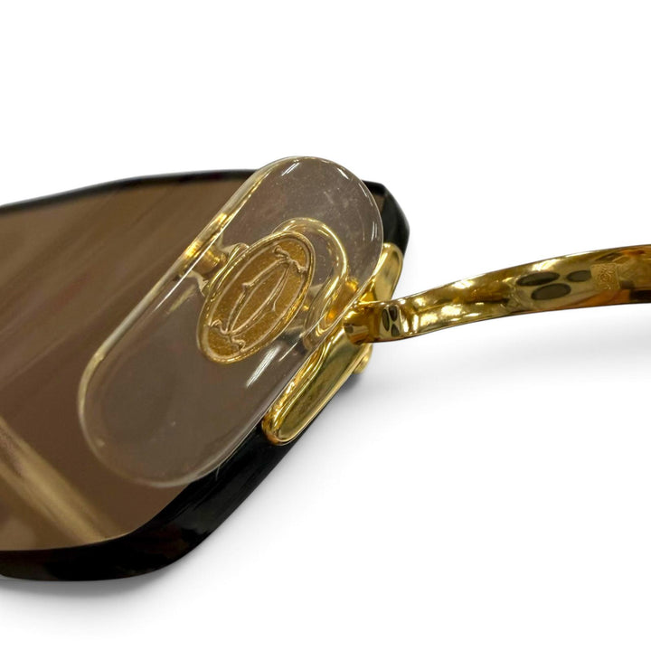 Great Cartier sunglasses 2C decor Rimless Two-Point Eyewear gold mens