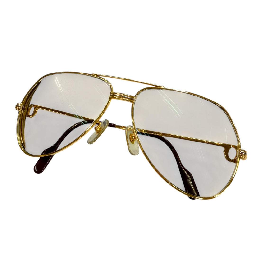 Great Cartier sunglasses Double-bridge teardrop eyewear with metal logo. gold