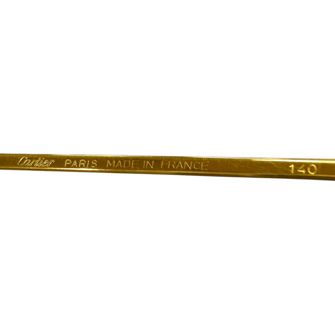Great Cartier sunglasses Double-bridge teardrop eyewear with metal logo. gold