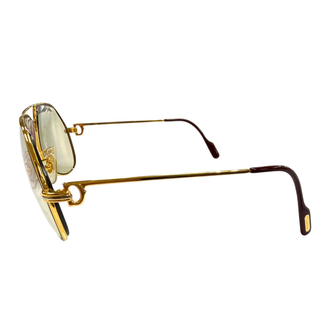 Great Cartier sunglasses Double-bridge teardrop eyewear with metal logo. gold