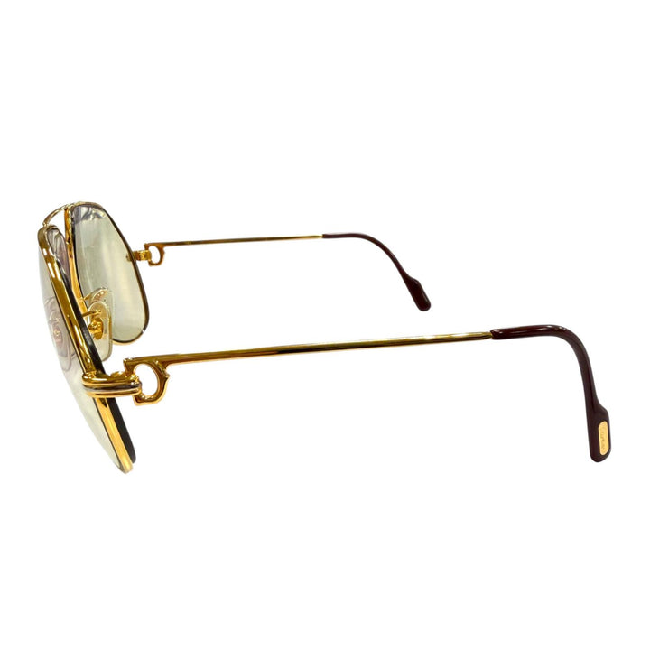 Great Cartier sunglasses Double-bridge teardrop eyewear with metal logo. gold