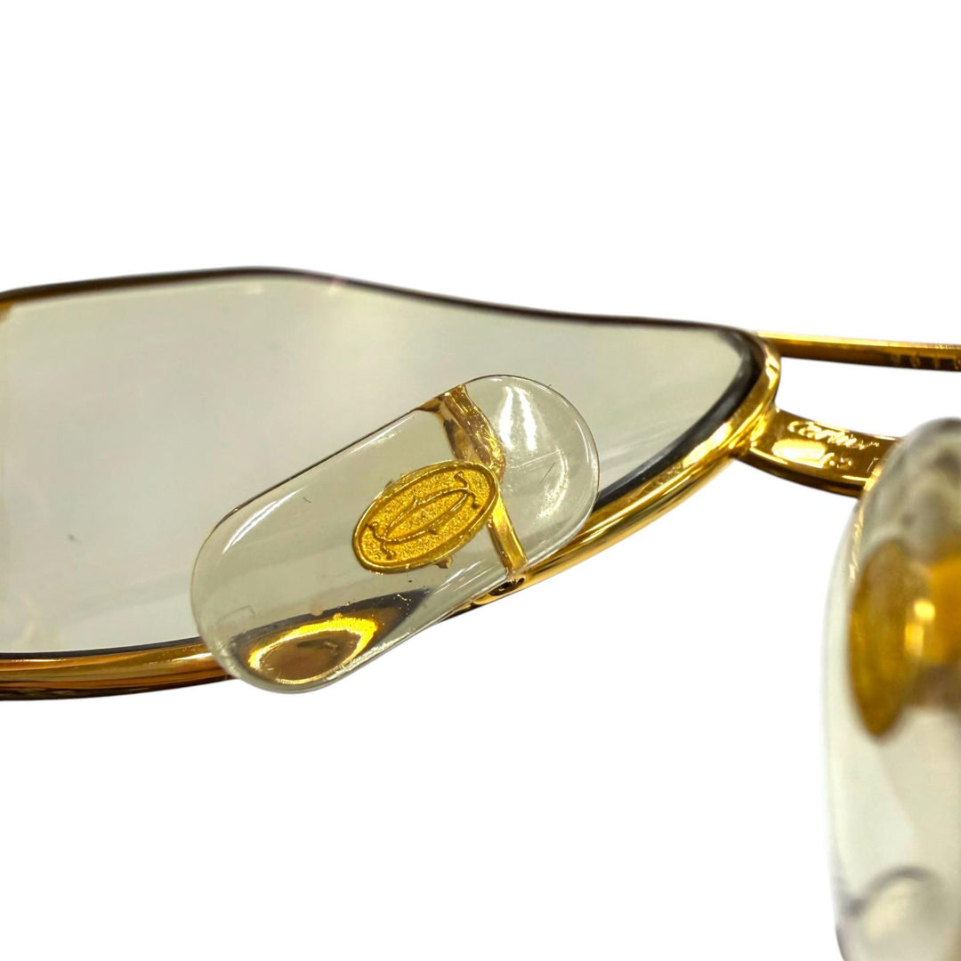 Great Cartier sunglasses Double-bridge teardrop eyewear with metal logo. gold