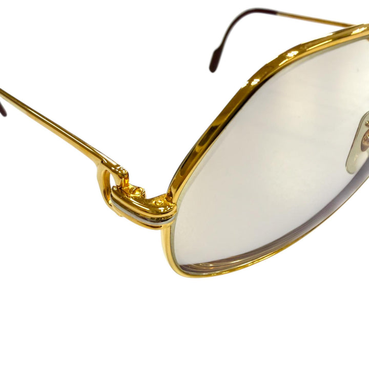 Great Cartier sunglasses Double-bridge teardrop eyewear with metal logo. gold