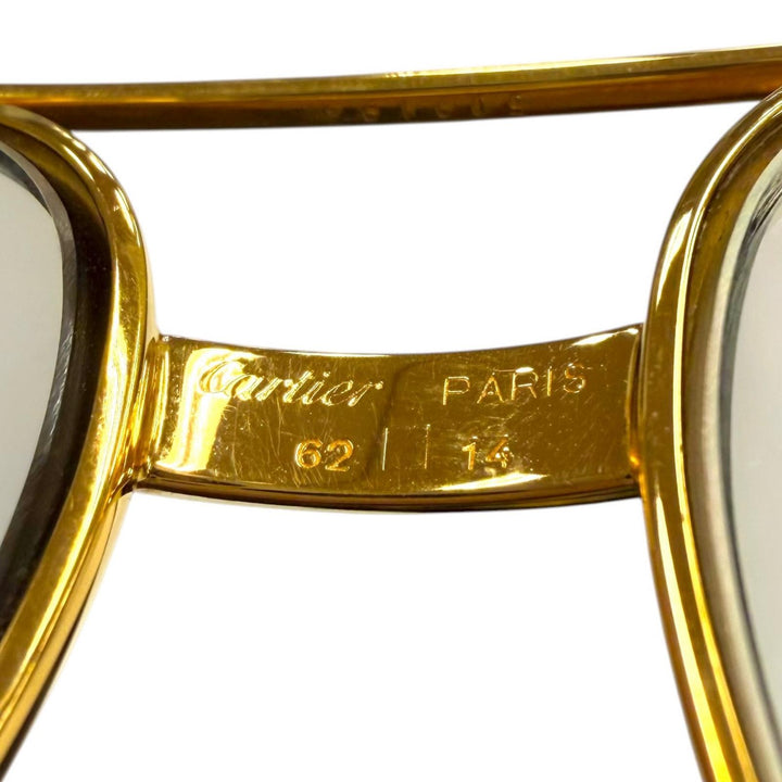 Great Cartier sunglasses Double-bridge teardrop eyewear with metal logo. gold