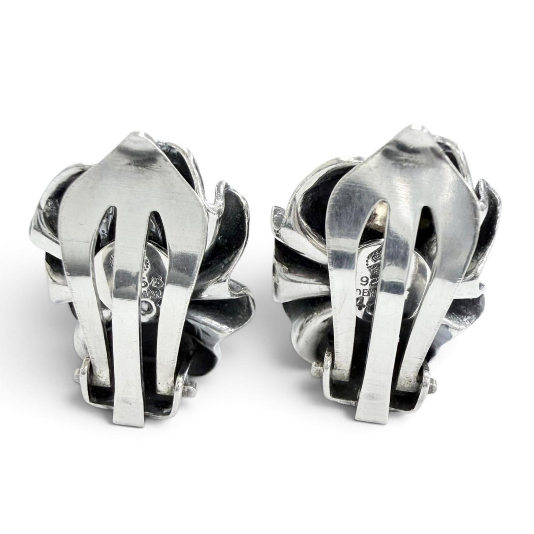 Great Georg Jensen Earring BOW Earrings - Clip-on for both ears Silver 925 401