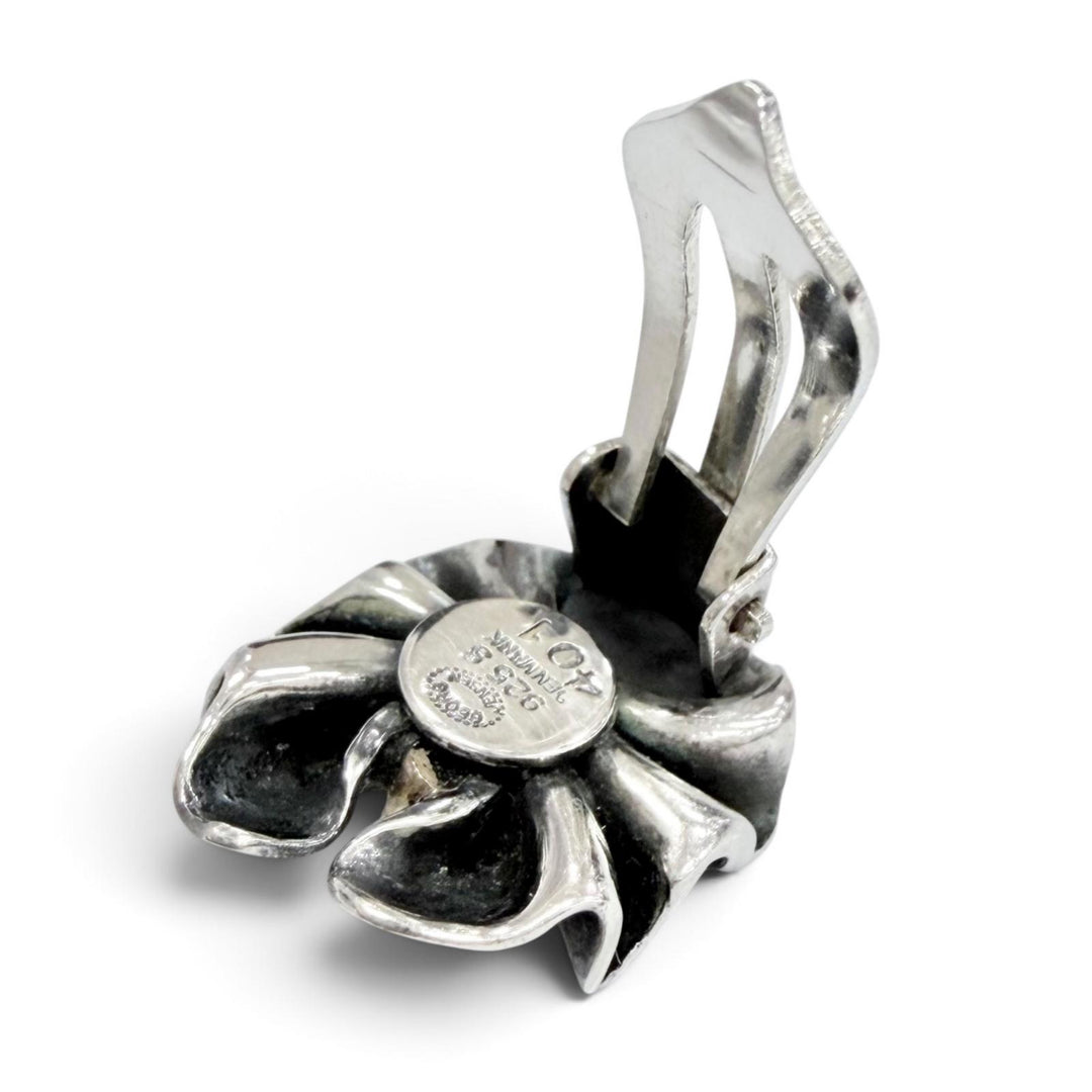 Great Georg Jensen Earring BOW Earrings - Clip-on for both ears Silver 925 401