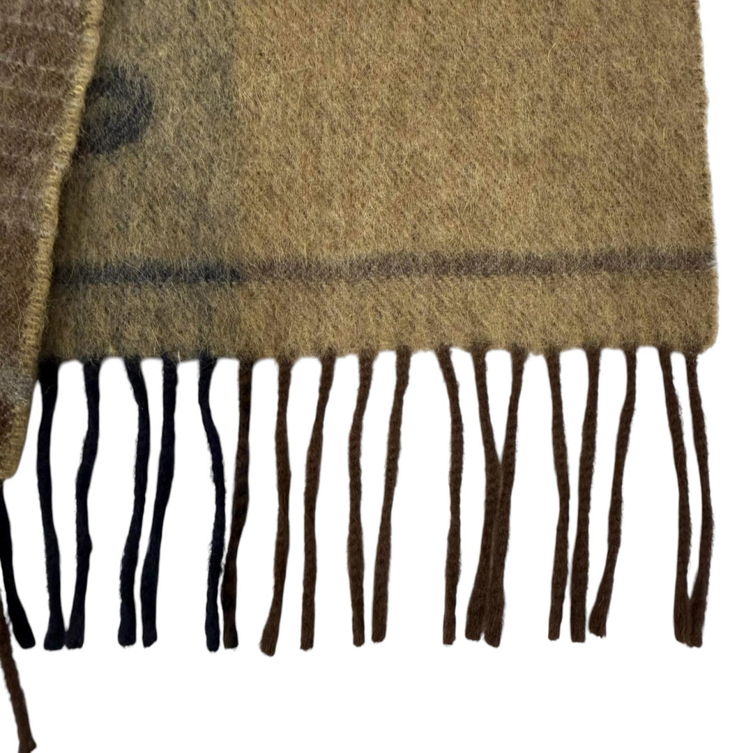 Great LOUIS VUITTON Scarf Echalpe Cardiff Circle logo Brown wool mens