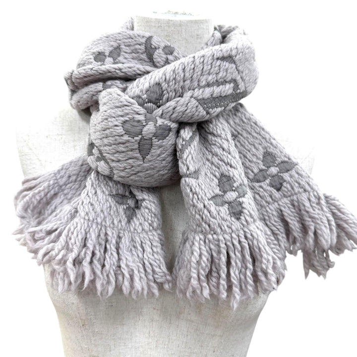 Great LOUIS VUITTON Scarf Esharp Logomania wool Women M74742