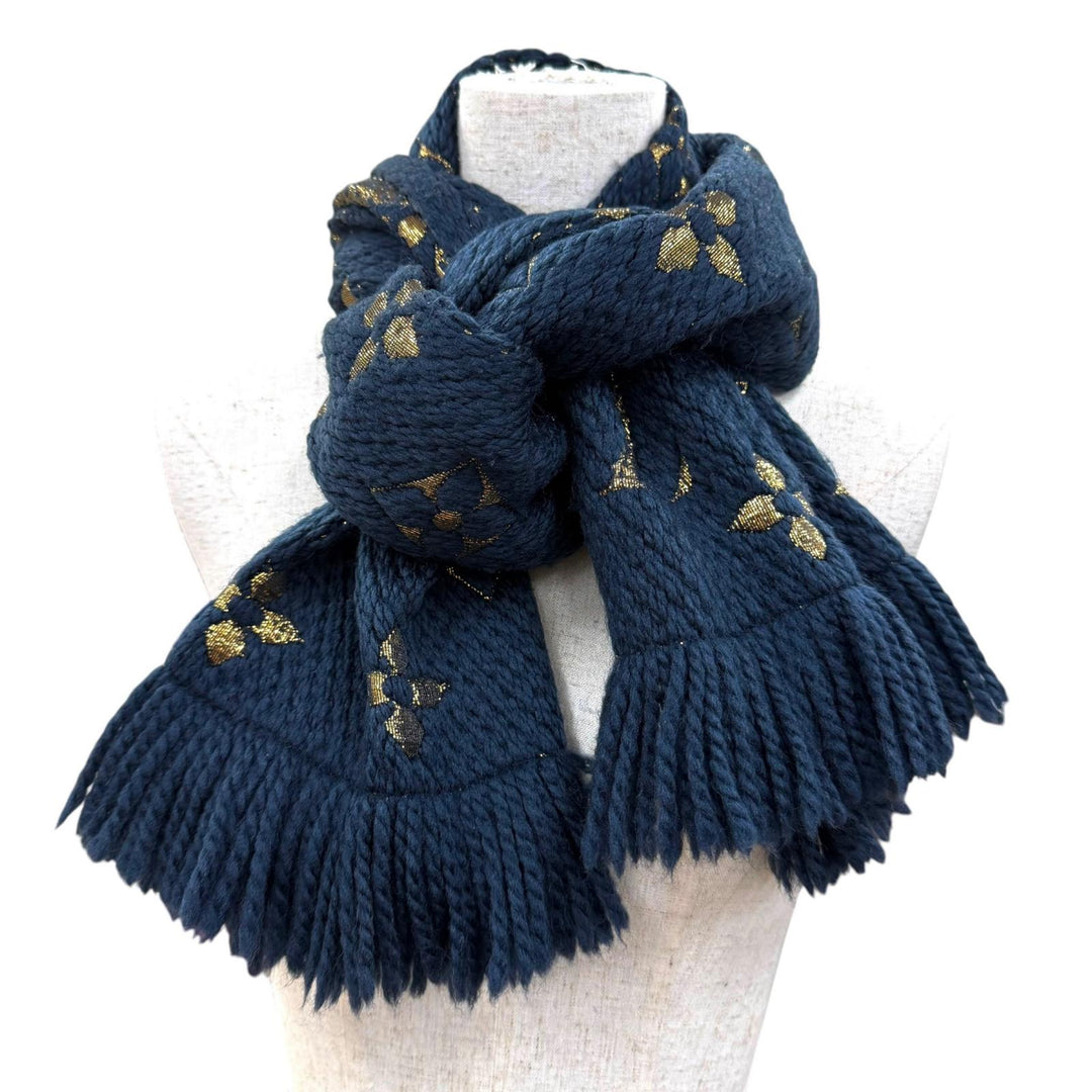 Great LOUIS VUITTON Scarf Escalp Logomania Shine wool Women M70815