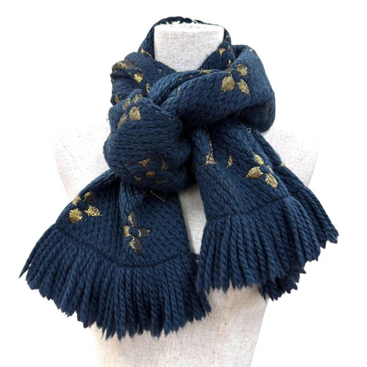 Great LOUIS VUITTON Scarf Escalp Logomania Shine wool Women M70815