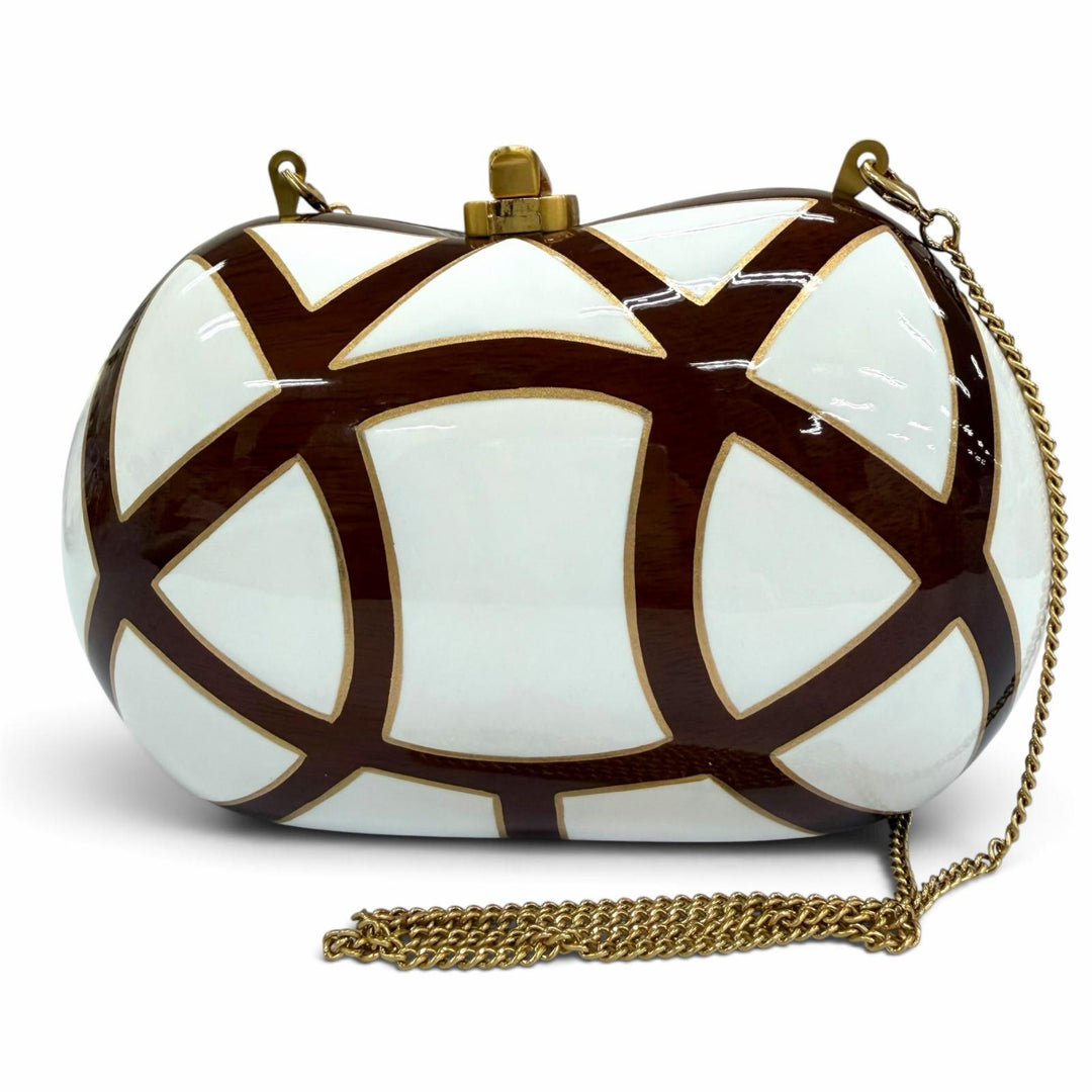 Excellent ROCIO Clutch bag RAMESSES CLASSIC Chain Wood Bag white Women