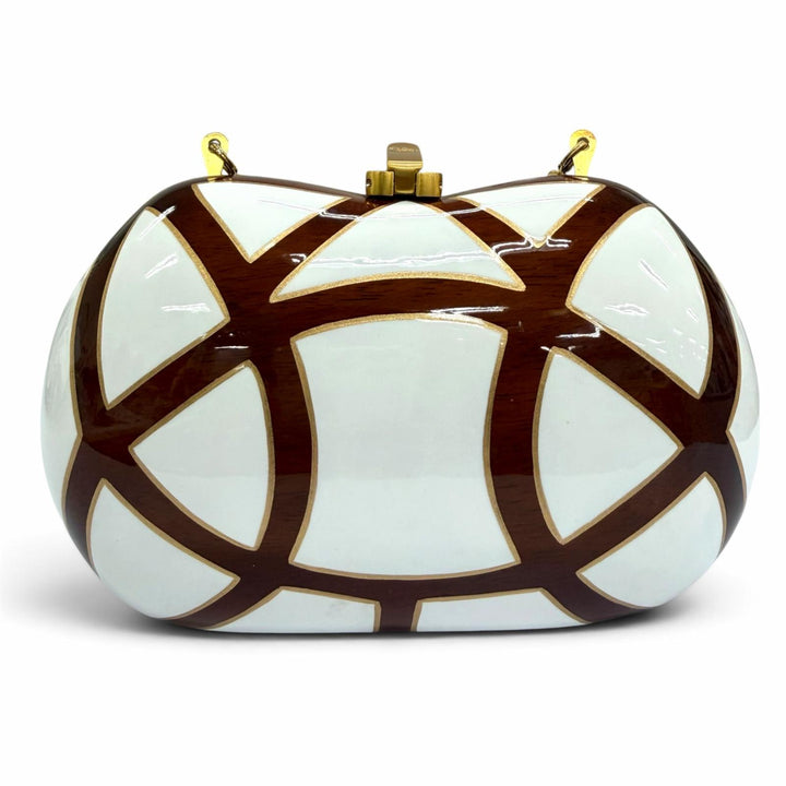 Excellent ROCIO Clutch bag RAMESSES CLASSIC Chain Wood Bag white Women