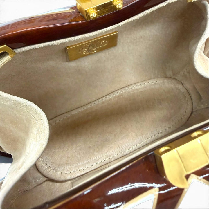 Excellent ROCIO Clutch bag RAMESSES CLASSIC Chain Wood Bag white Women