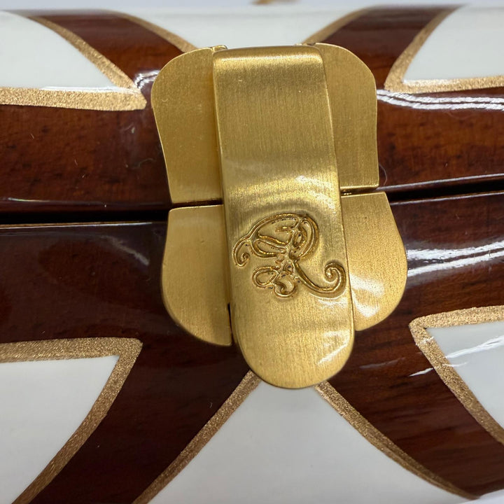 Excellent ROCIO Clutch bag RAMESSES CLASSIC Chain Wood Bag white Women