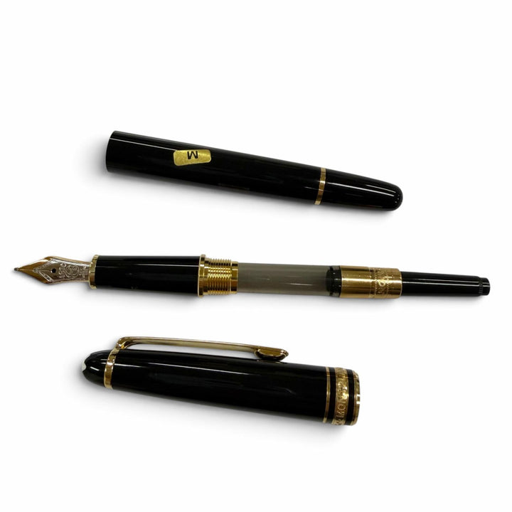 Excellent MONTBLANC fountain pen Meisterstück classic pix black 14K mens